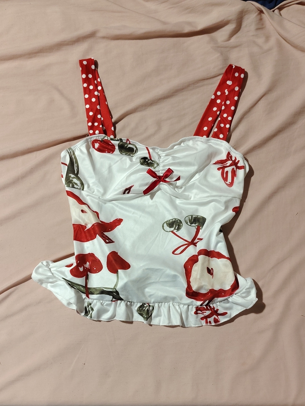 Shein Cherry and Apple Y2K Crop Top/Camisole Tank Top